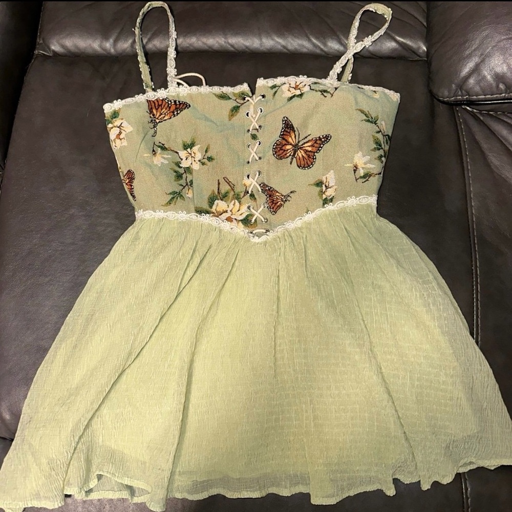Chic Butterfly Print Mini Dress